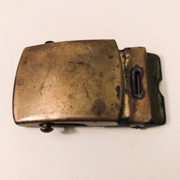 Vintage Lot of 2 US Brass Web Belt Buckle Made  in USA RAU - Picture 3 of 14